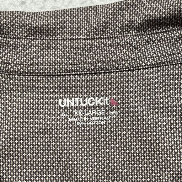 UNTUCKit Men's XXL Long Sleeve Polo Brown Collared Button Up Cotton Shirt - Picture 3 of 11